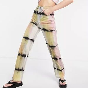 Topshop Kort Tie Dye Jeans